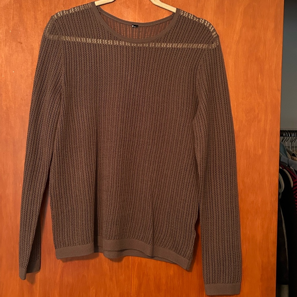 Uniqlo Women's Lace Crew Neck Sweater in Grey
